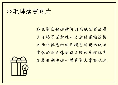 羽毛球落寞图片